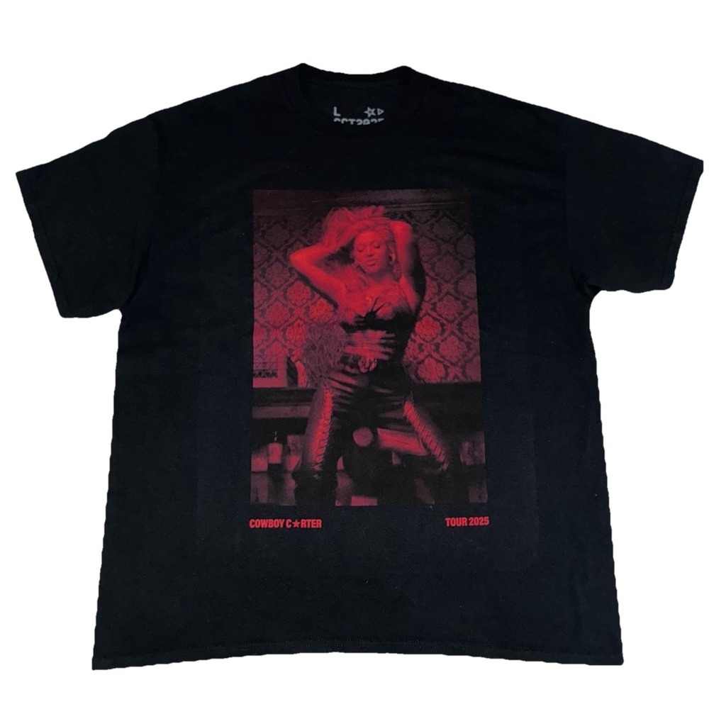 Beyonce T Shirt L Black Cowboy Carter‎ Tour Merch Atlanta Exclusive NEW